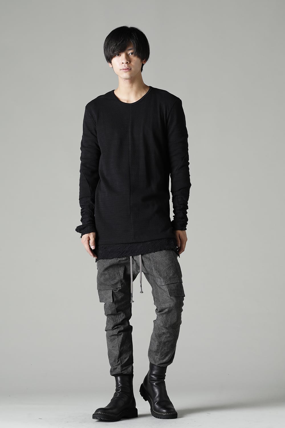 ディンプルワッシャーコットンストレッチリップストップマルチポケットカーゴジョグパンツ ダスト