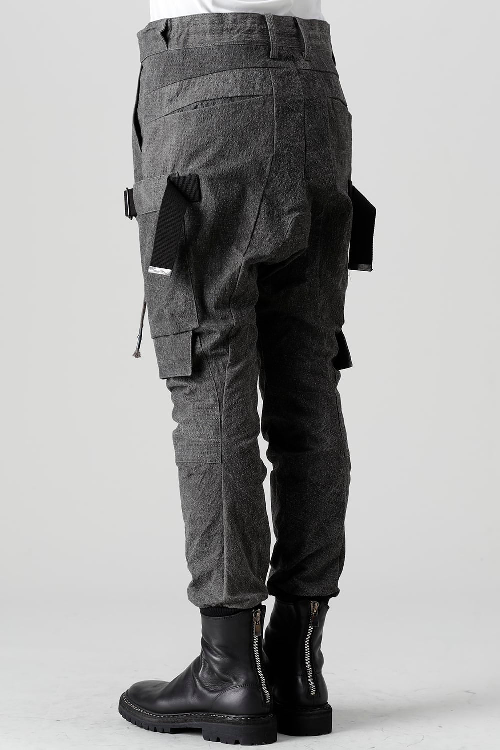 ディンプルワッシャーコットンストレッチリップストップマルチポケットカーゴジョグパンツ ダスト