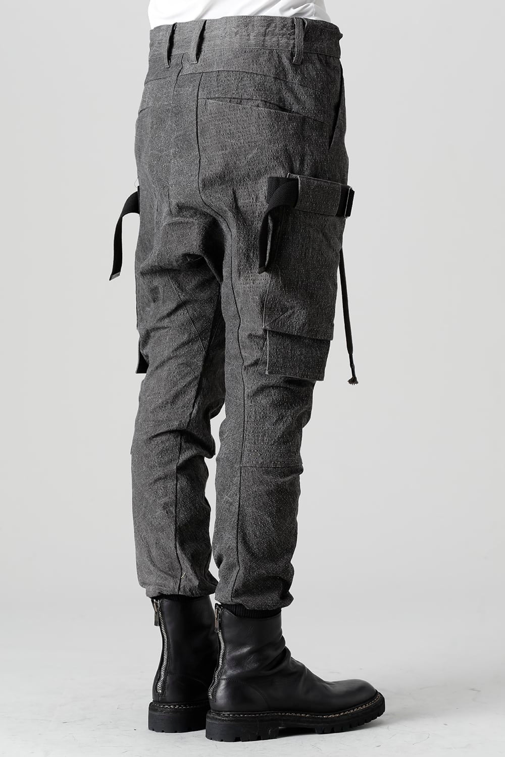 ディンプルワッシャーコットンストレッチリップストップマルチポケットカーゴジョグパンツ ダスト