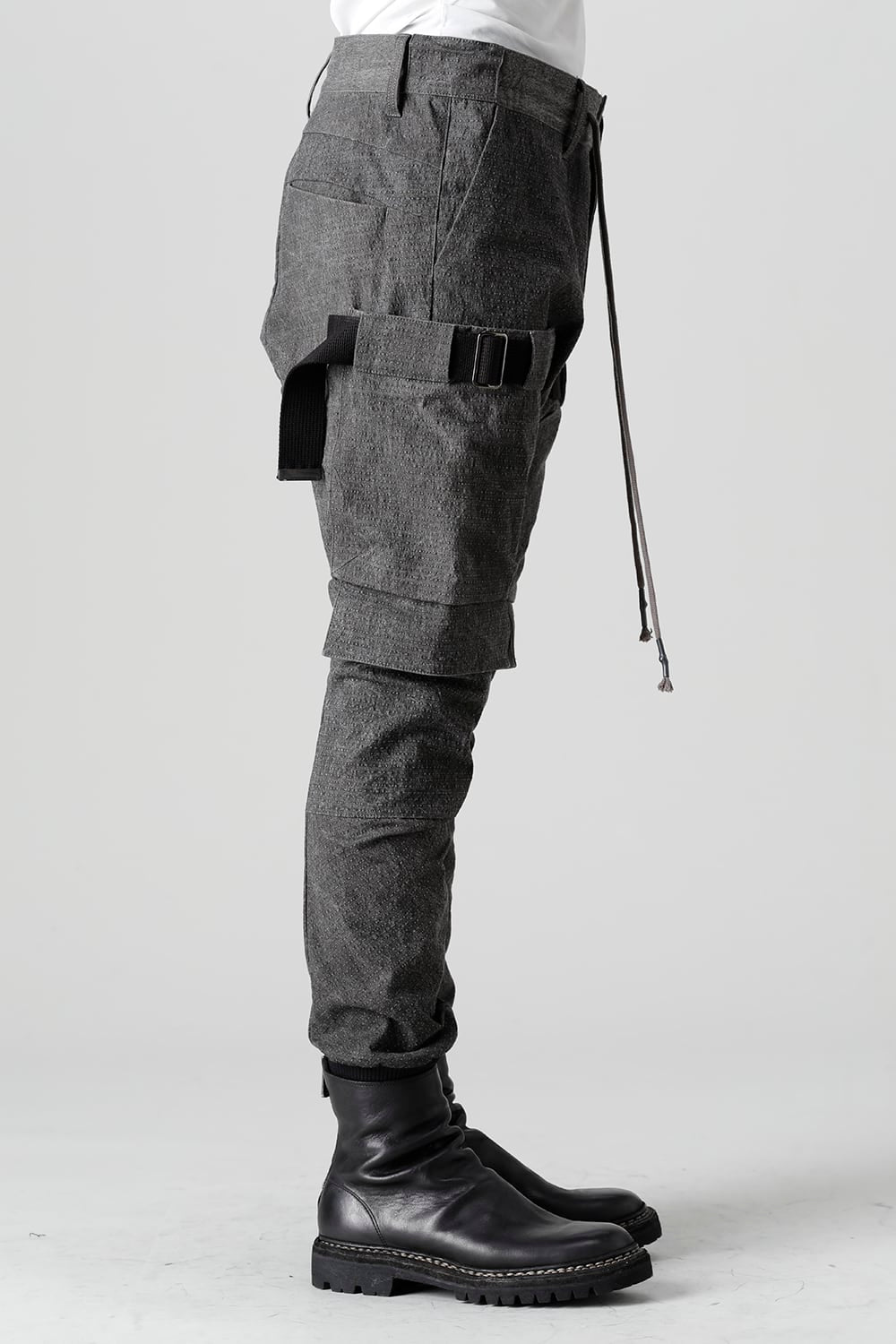 ディンプルワッシャーコットンストレッチリップストップマルチポケットカーゴジョグパンツ ダスト