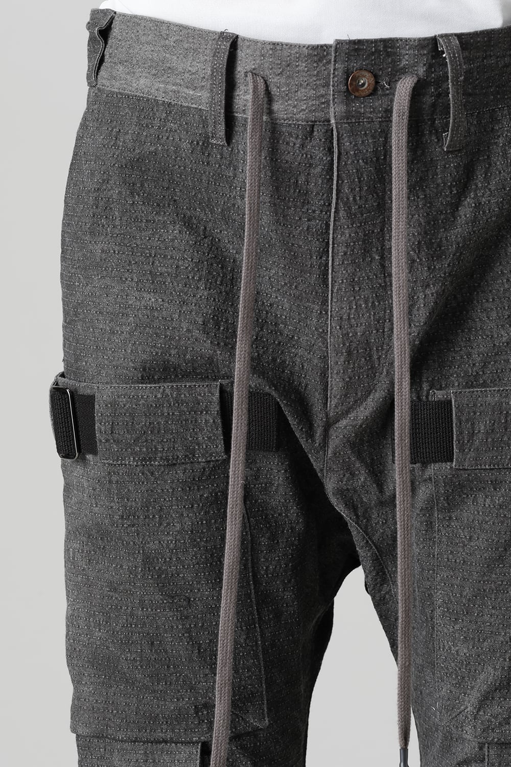 ディンプルワッシャーコットンストレッチリップストップマルチポケットカーゴジョグパンツ ダスト