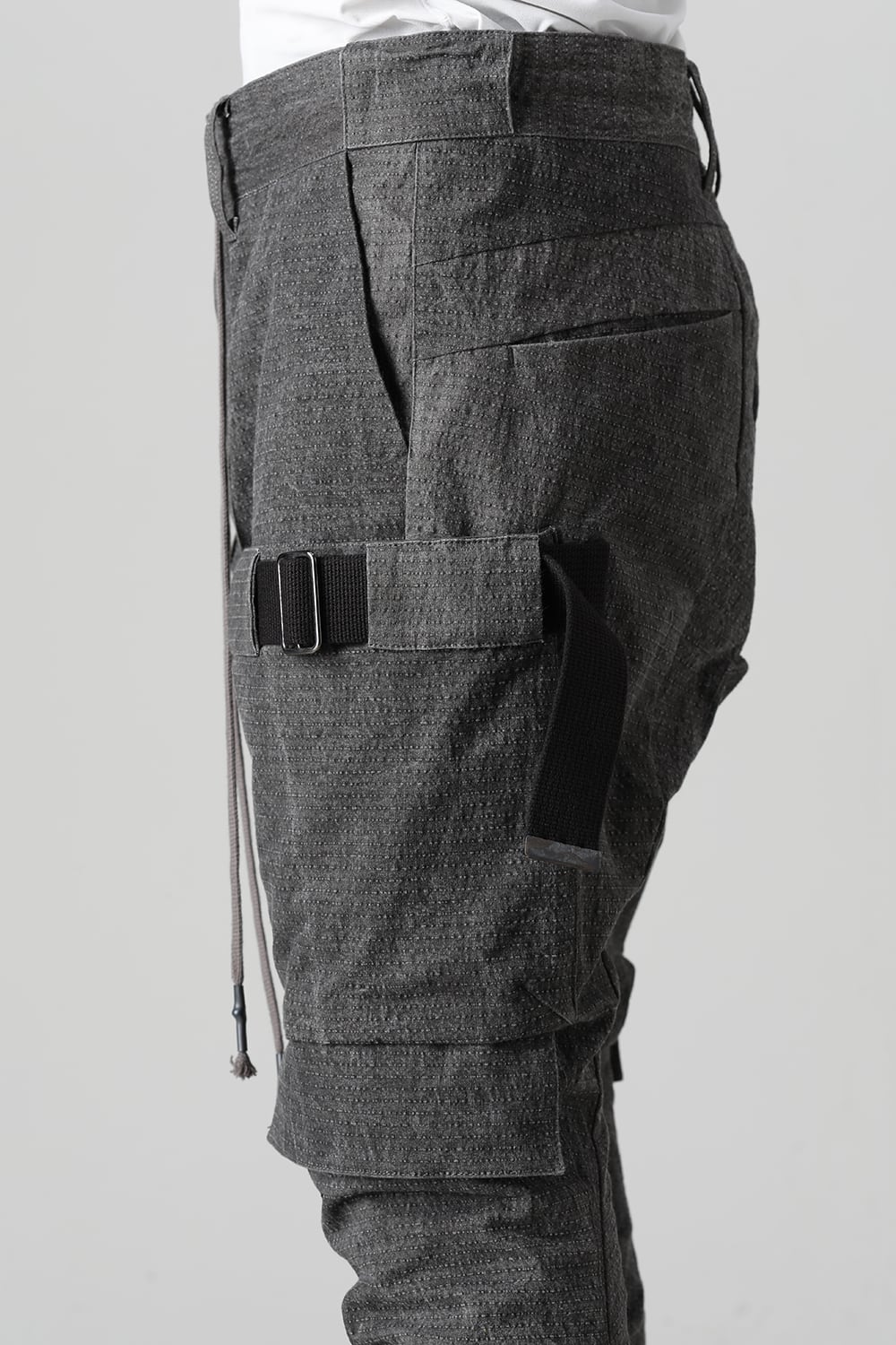 ディンプルワッシャーコットンストレッチリップストップマルチポケットカーゴジョグパンツ ダスト