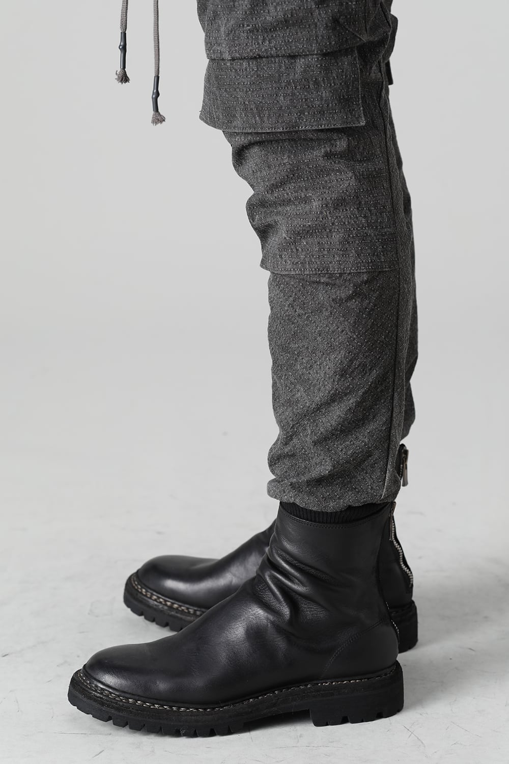 ディンプルワッシャーコットンストレッチリップストップマルチポケットカーゴジョグパンツ ダスト