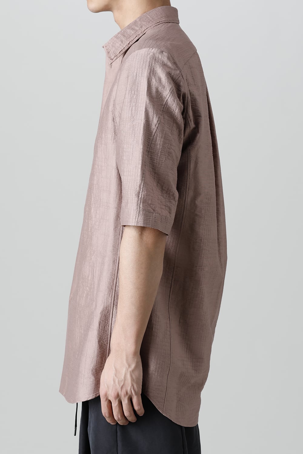 Short sleeve shirt Shadow jacquard  Pink Gray