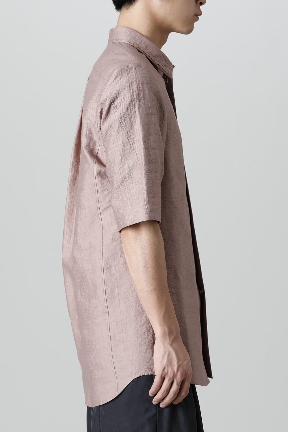 Short sleeve shirt Shadow jacquard  Pink Gray