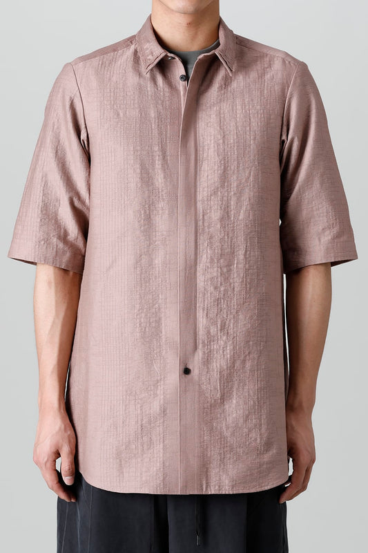 Short sleeve shirt Shadow jacquard  Pink Gray