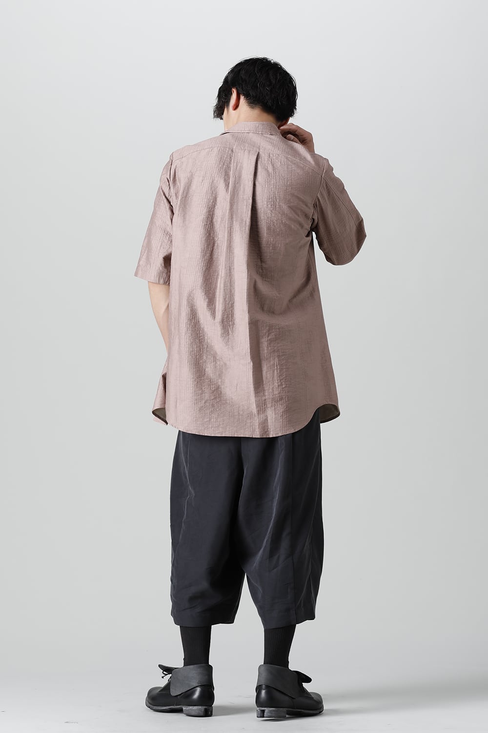 Short sleeve shirt Shadow jacquard  Pink Gray