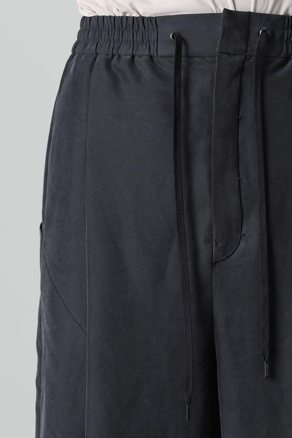 Baggy cropped pants rayon/polyester poplin  Black