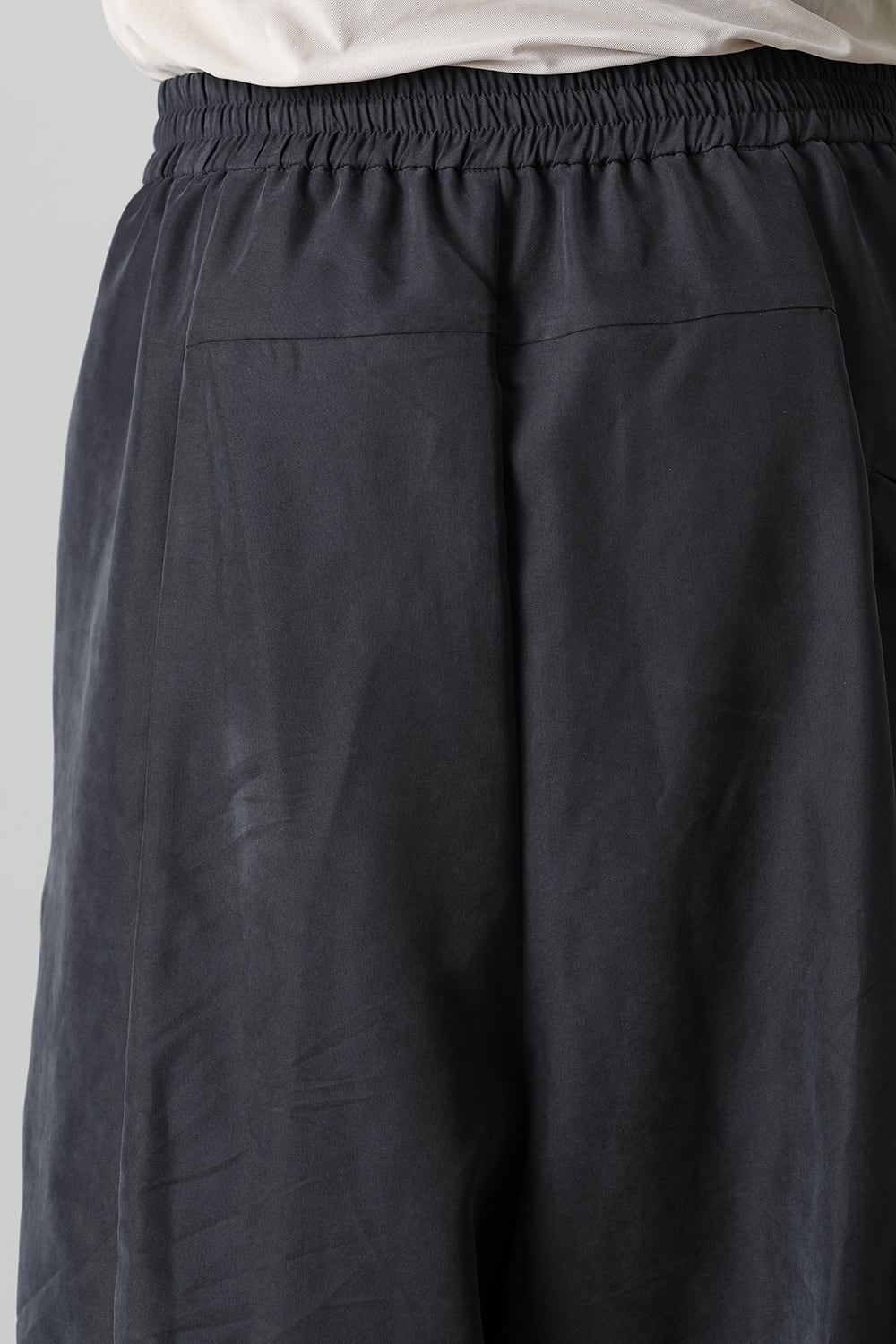 Baggy cropped pants rayon/polyester poplin  Black