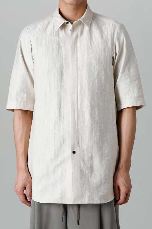 Short sleeve shirt Shadow jacquard  Ecru