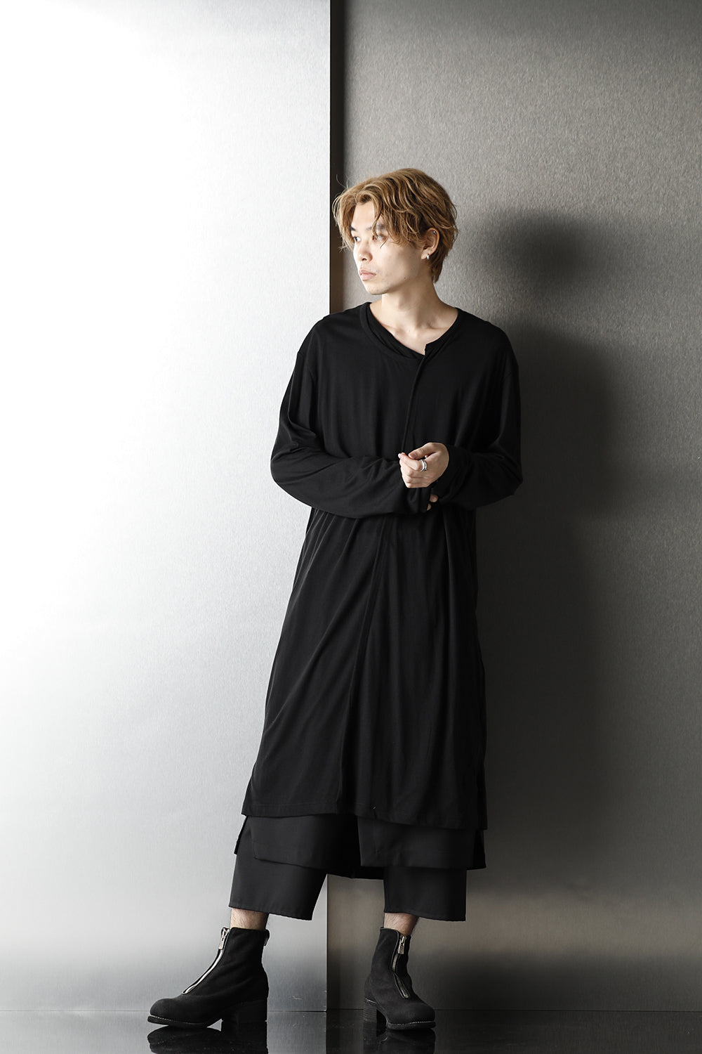 Double collar long Cut Sew