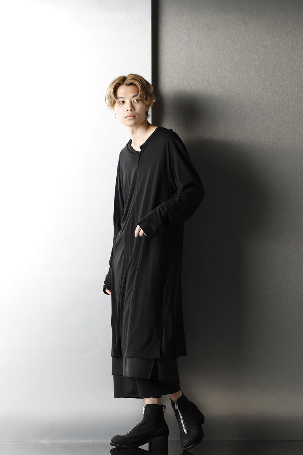 Double collar long Cut Sew