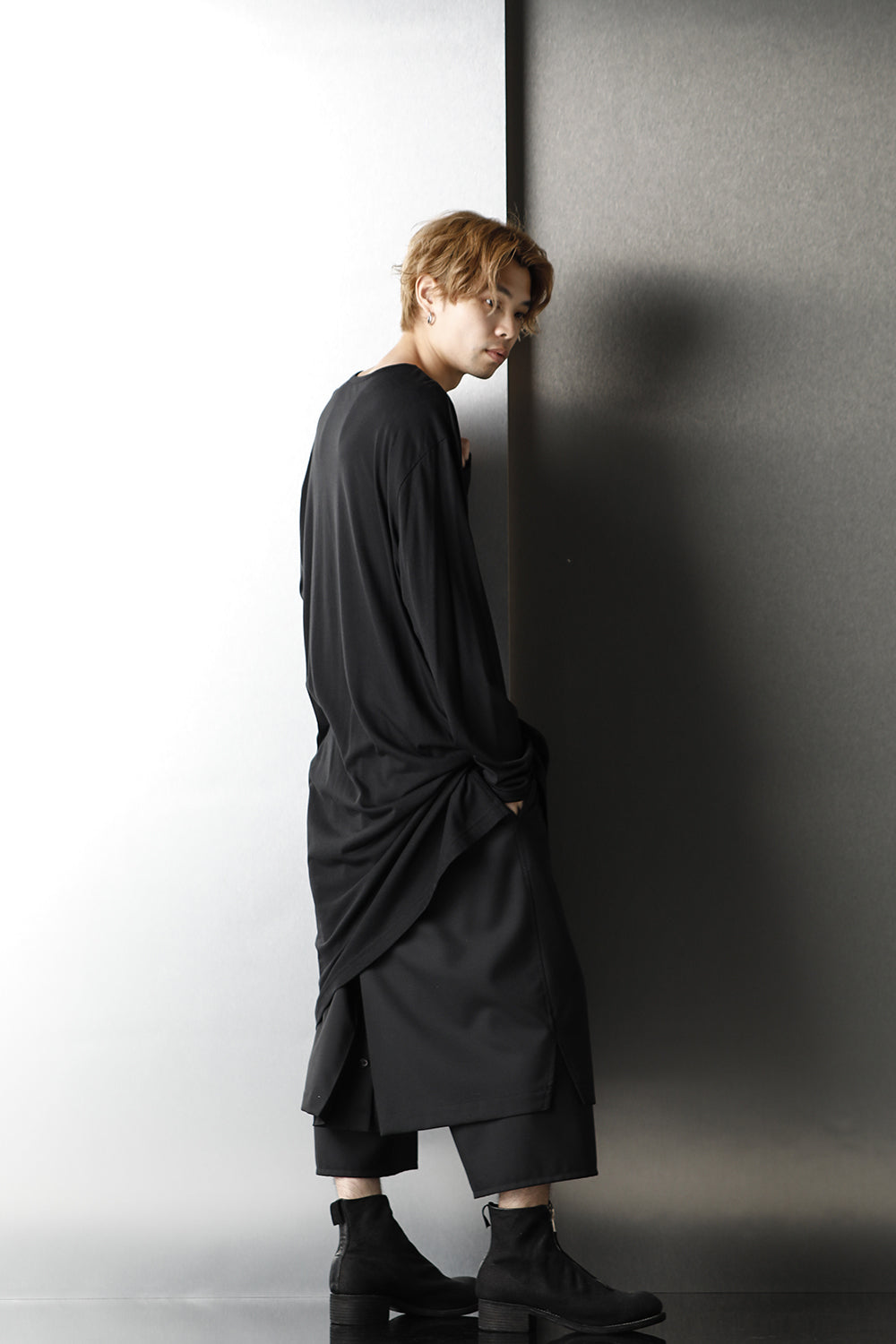 Double collar long Cut Sew