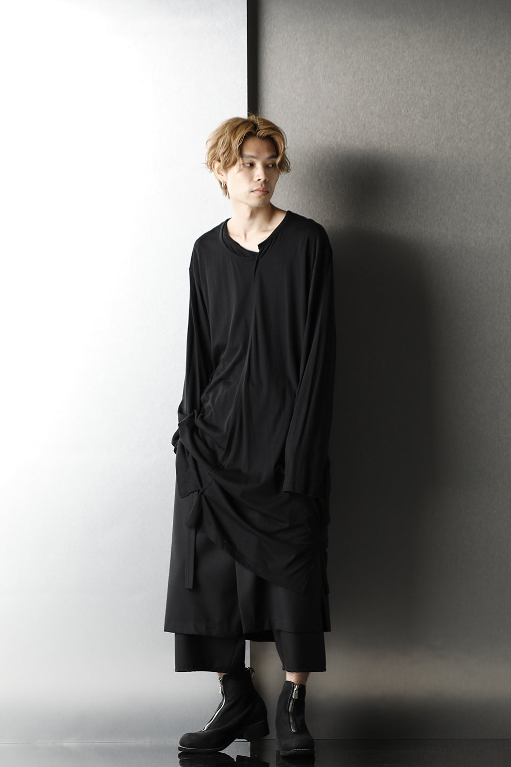 Double collar long Cut Sew