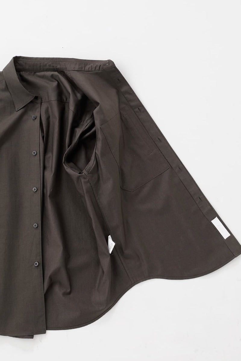 Fly Front Short-Sleeved Shirt Olive Charcoal