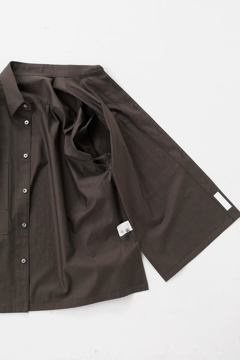 Wide Pockets Shirt Blouson Olive Charcoal