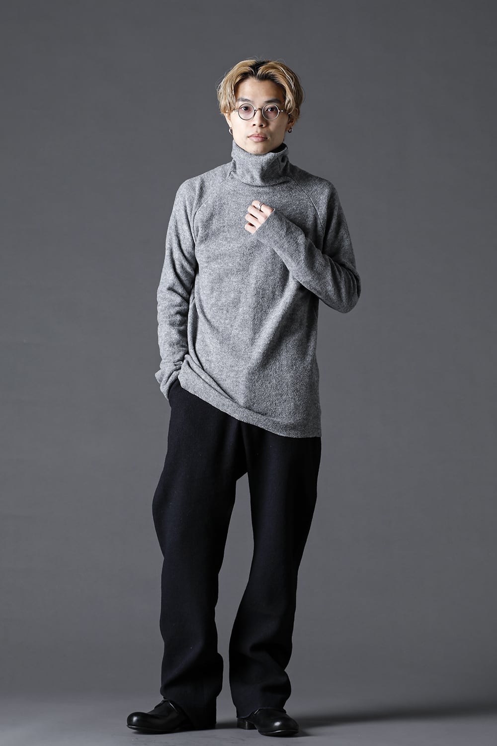 New Boucle Knit Bottle Neck D.Gray