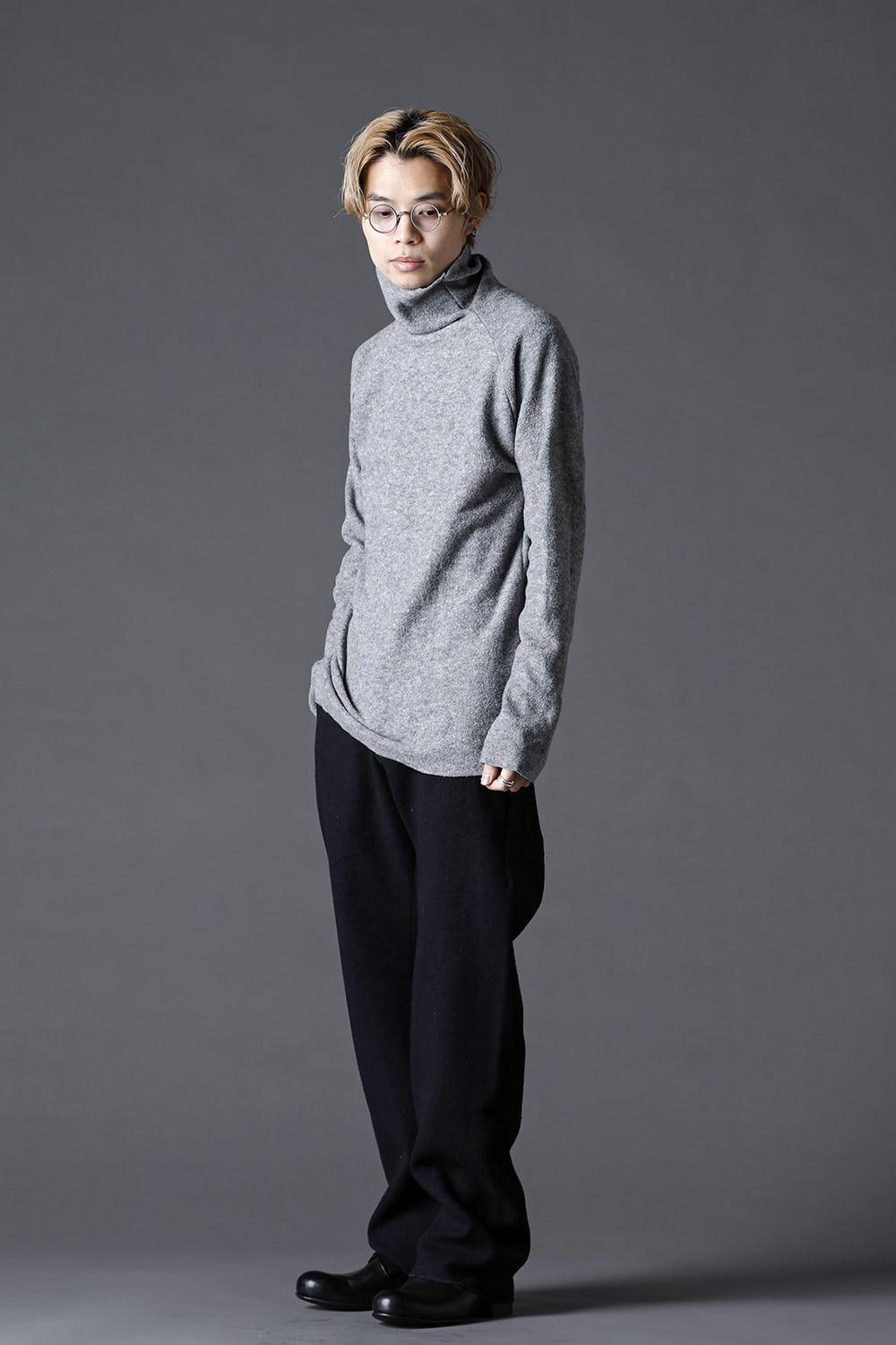 New Boucle Knit Bottle Neck D.Gray