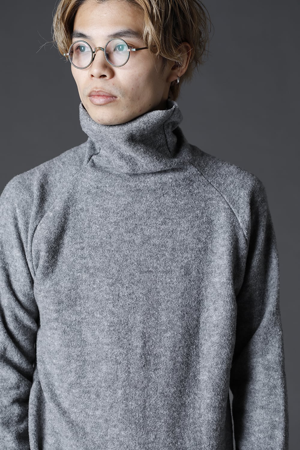 New Boucle Knit Bottle Neck D.Gray