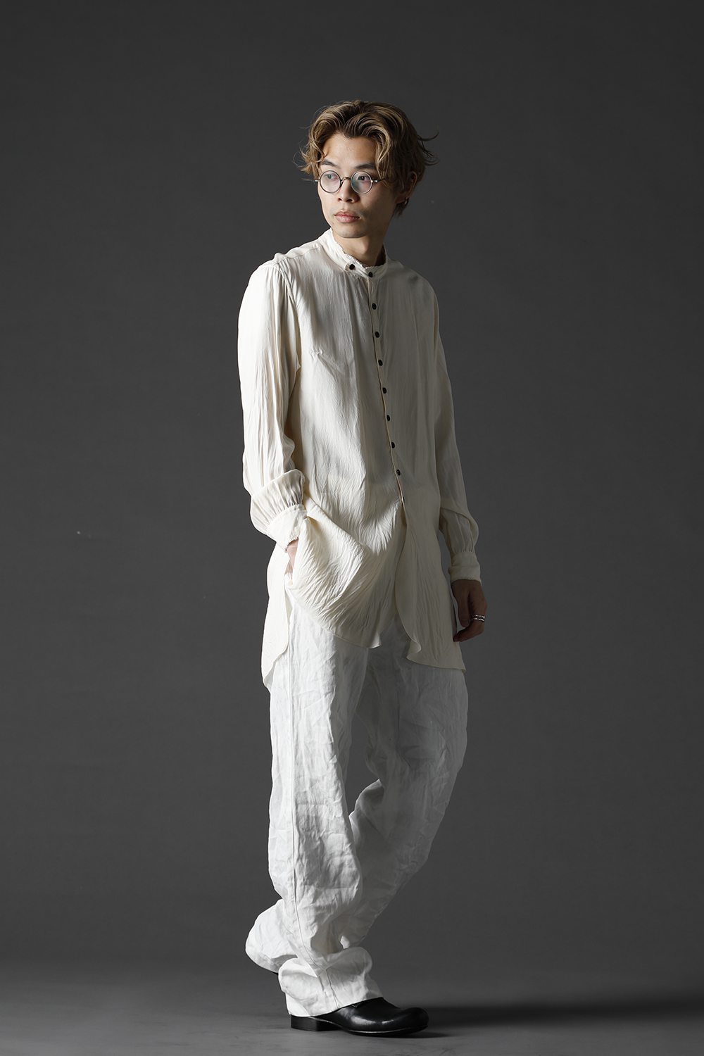 SH-021 Rayon Stand collar shirt