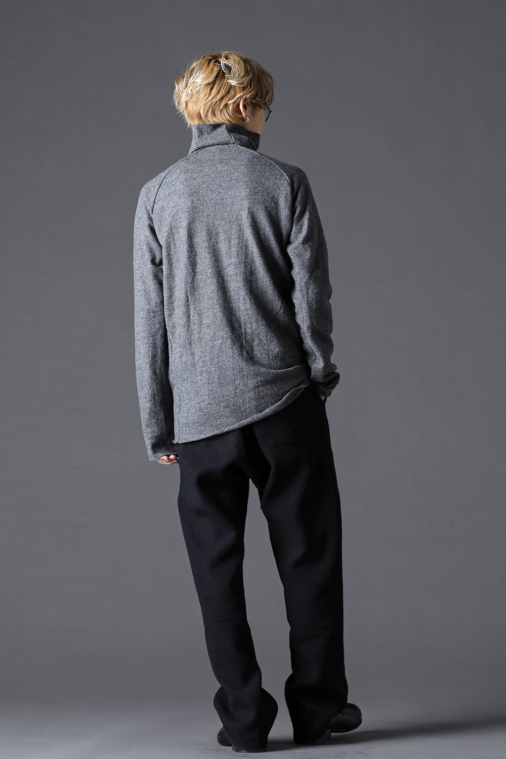 Wool Bottle Neck Knit D.Gray