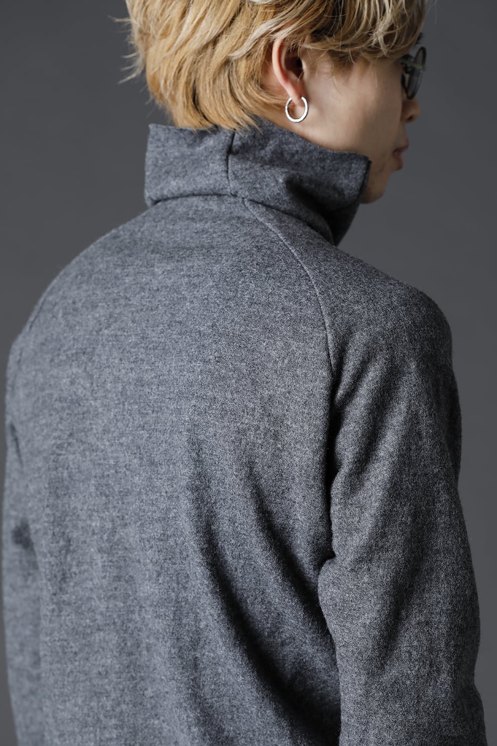 Wool Bottle Neck Knit D.Gray