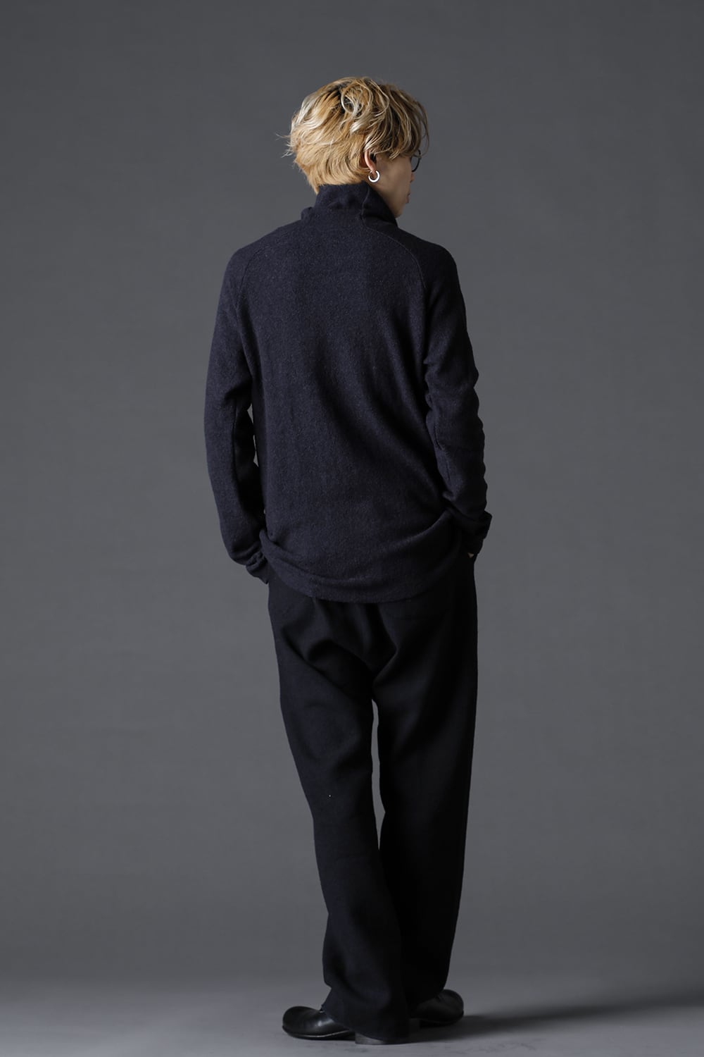 New Boucle Knit Bottle Neck D.Navy