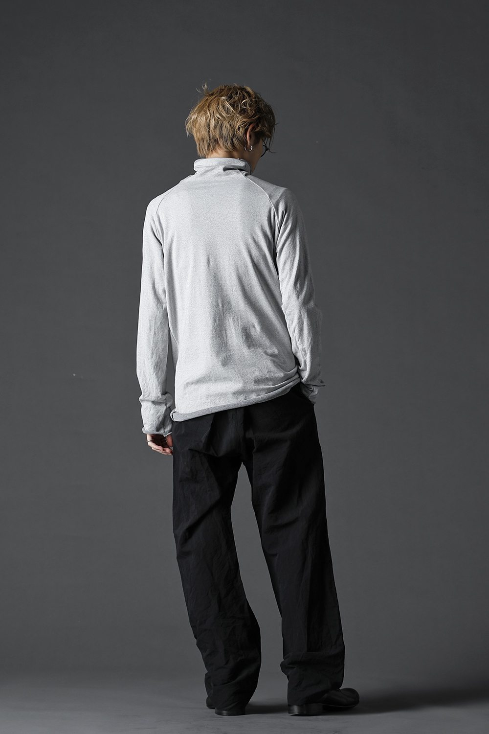 リバーシブルコットン ボトルネック Tシャツ アイスグレー