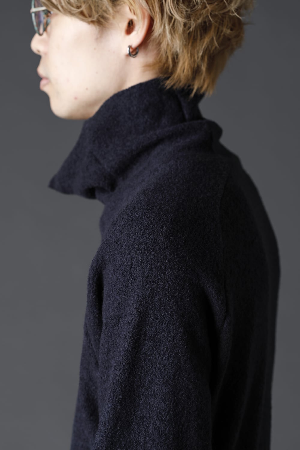 New Boucle Knit Bottle Neck D.Navy