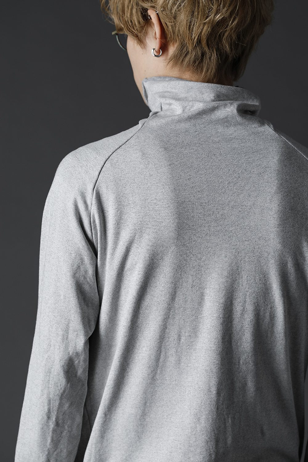 リバーシブルコットン ボトルネック Tシャツ アイスグレー