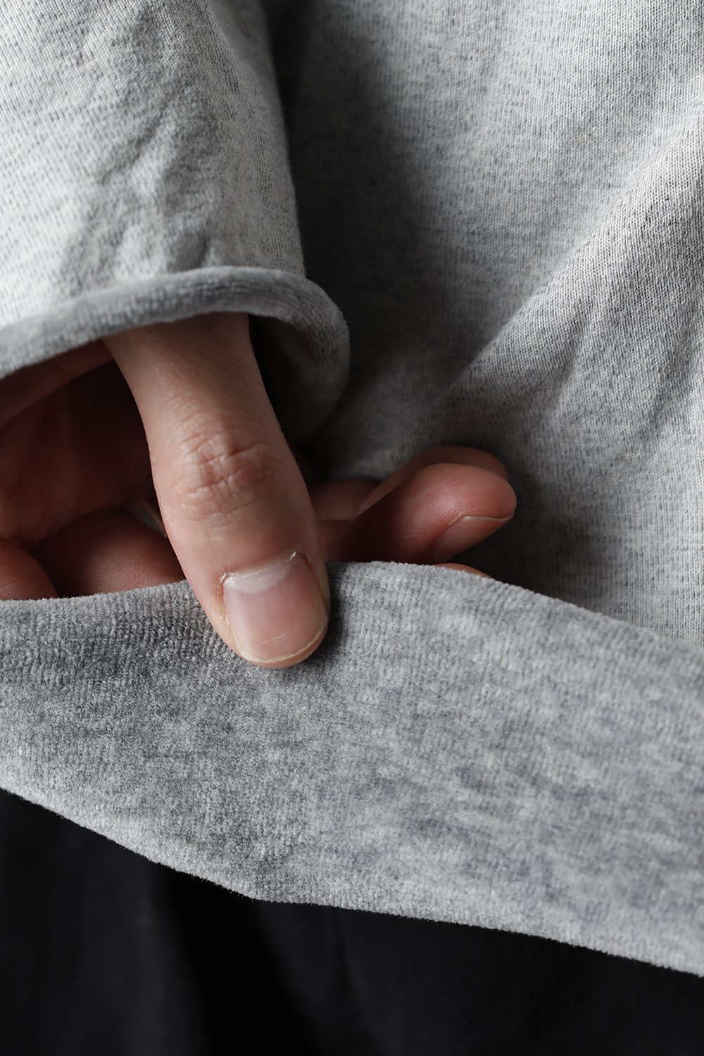 リバーシブルコットン ボトルネック Tシャツ アイスグレー