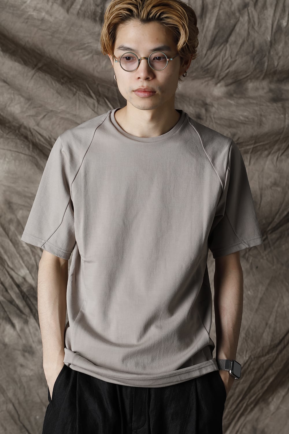 Short sleeve cotton jersey Stone Gray