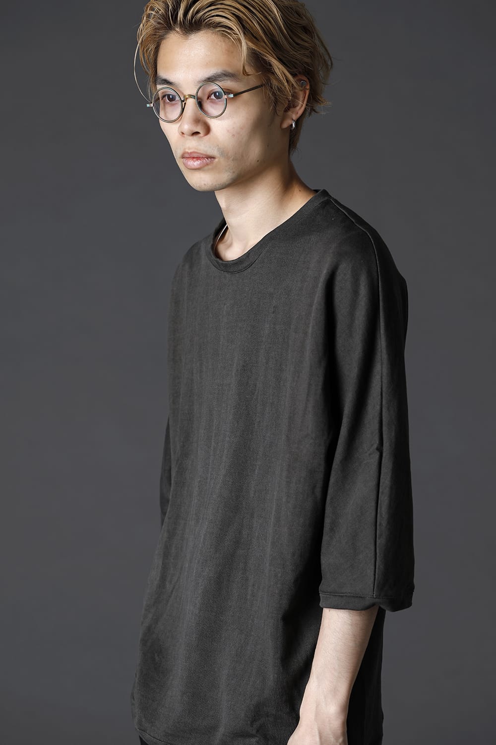 Mini Fleece Half Dolman Sleeve T-shirts Carbon