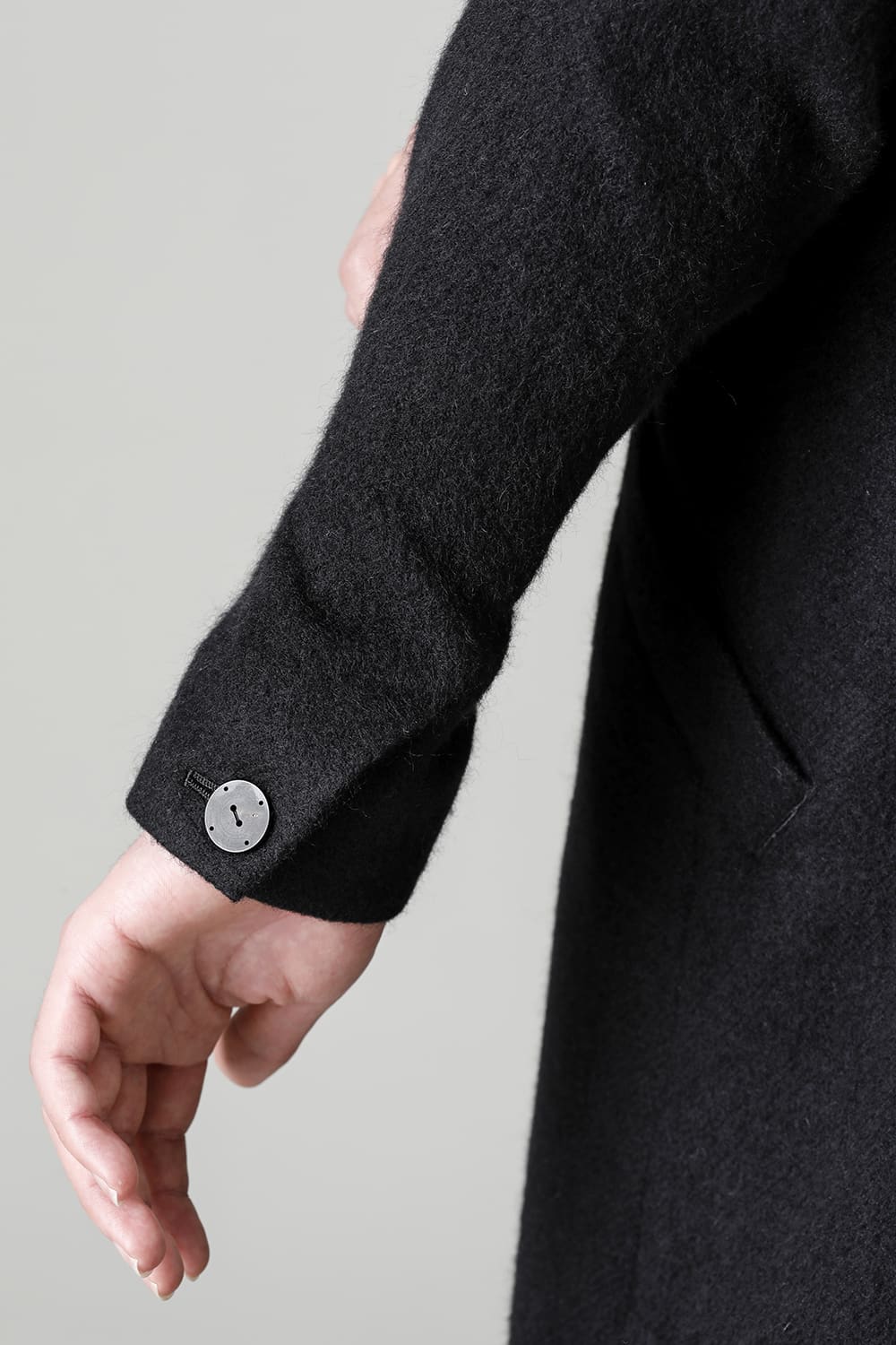 Shawl collar coat brushed cashgora