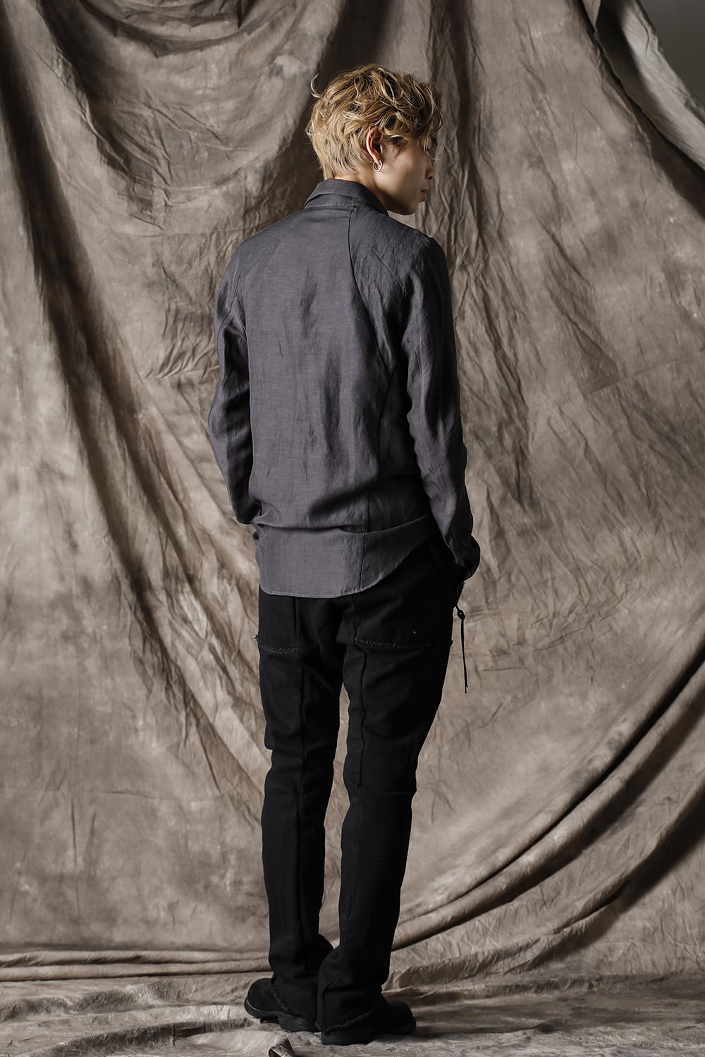 リネン×レーヨンシャツ Charcoal