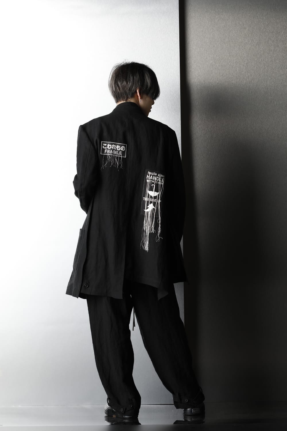 Linen jacket with Double emblem