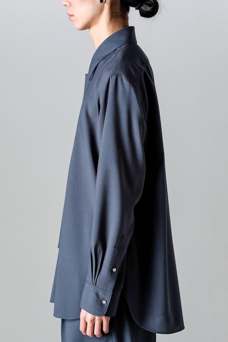 Ornamental Fly Front Shirt （polyester wool）