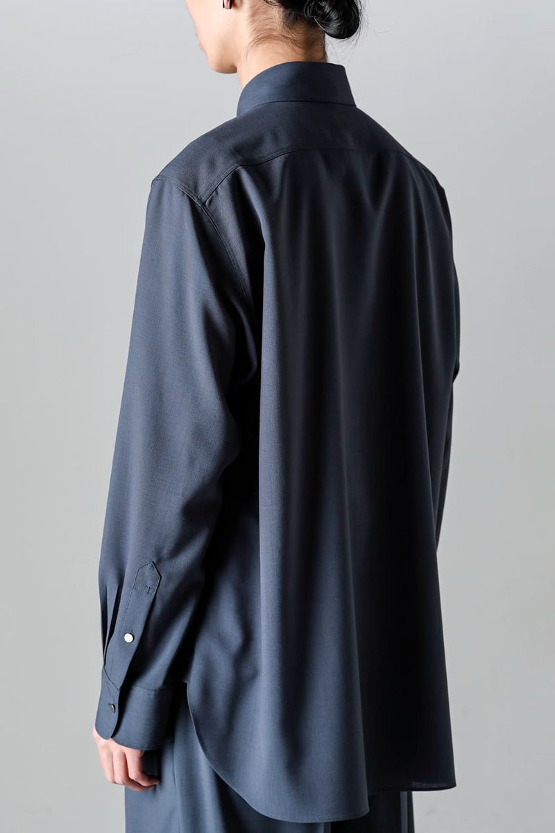 Ornamental Fly Front Shirt （polyester wool）