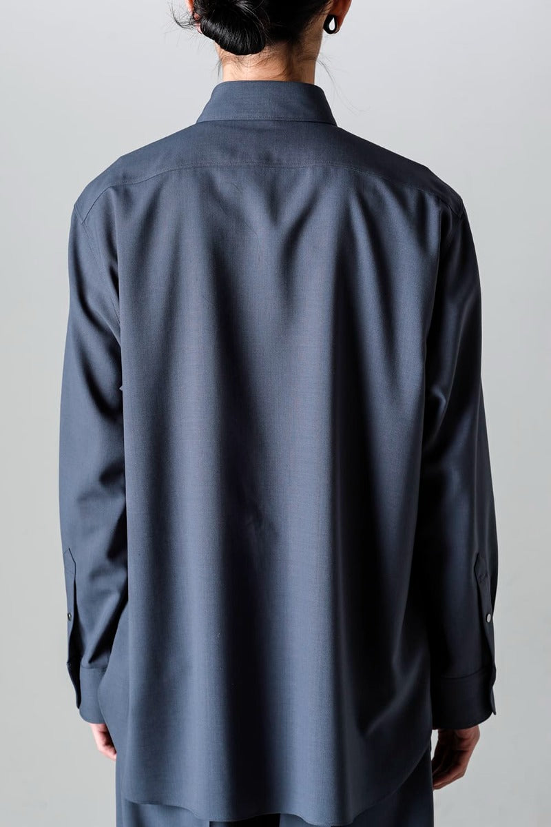 Ornamental Fly Front Shirt （polyester wool）