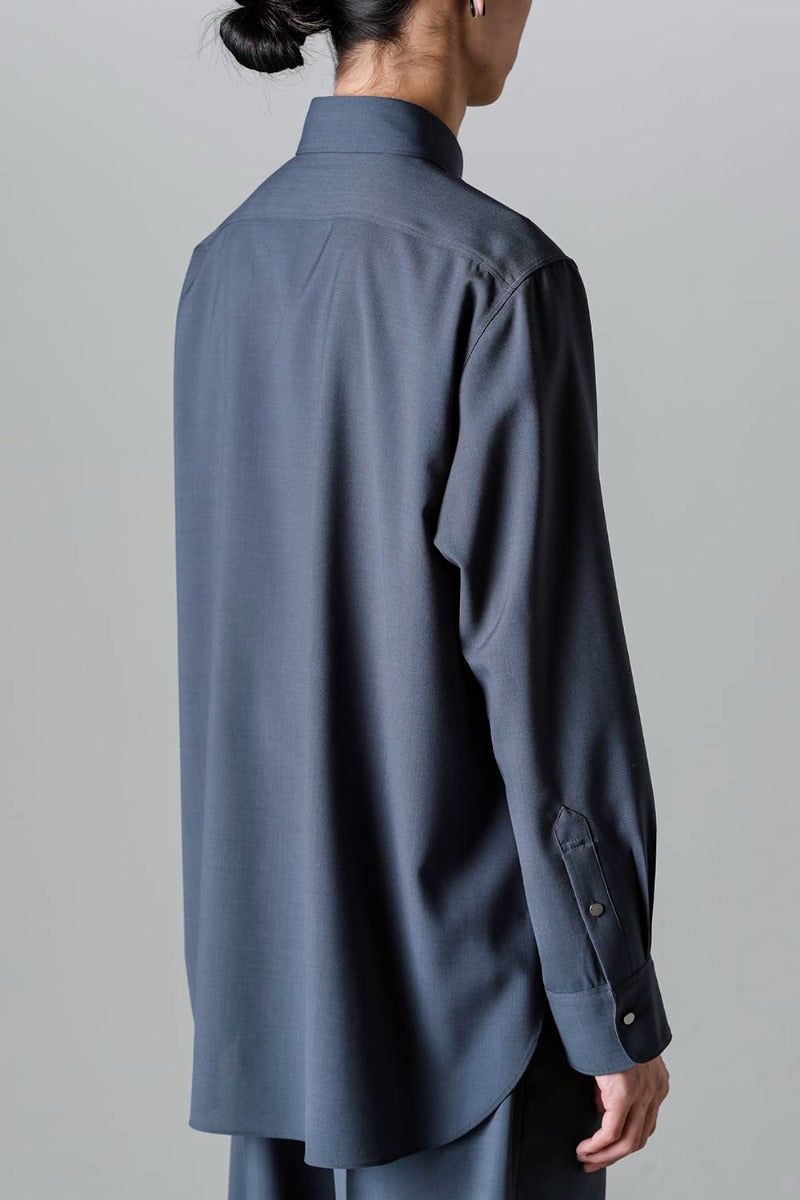 Ornamental Fly Front Shirt （polyester wool）