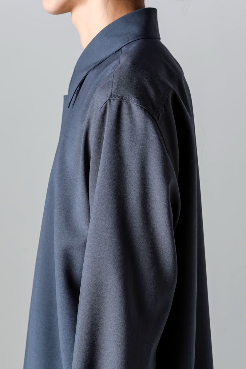 Ornamental Fly Front Shirt （polyester wool）