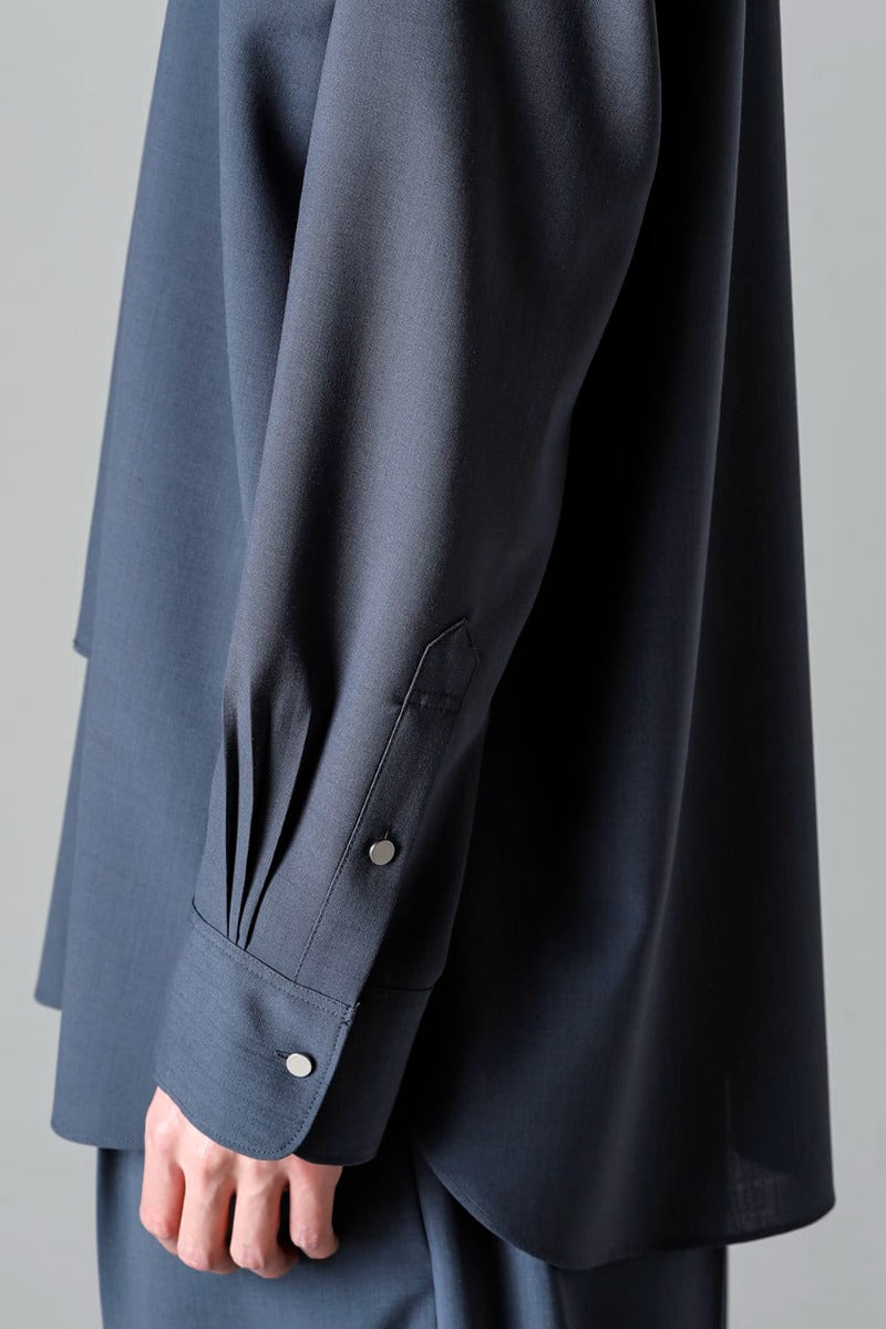 Ornamental Fly Front Shirt （polyester wool）