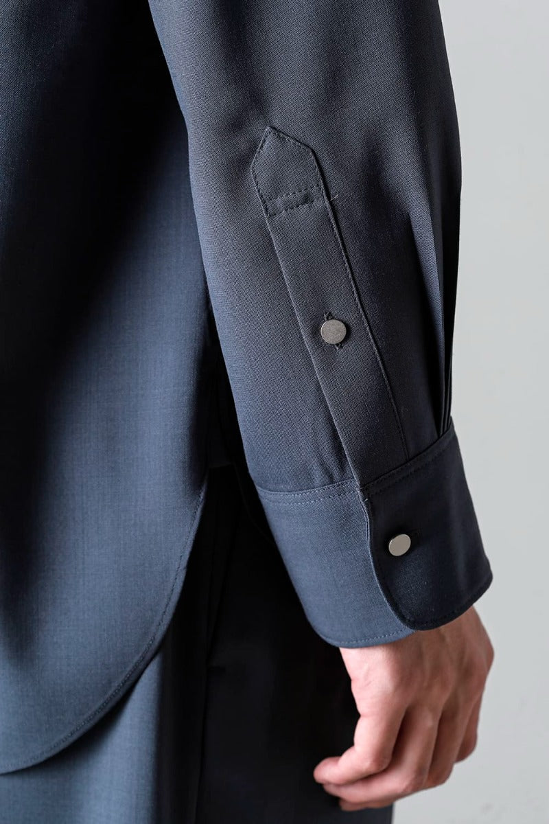 Ornamental Fly Front Shirt （polyester wool）