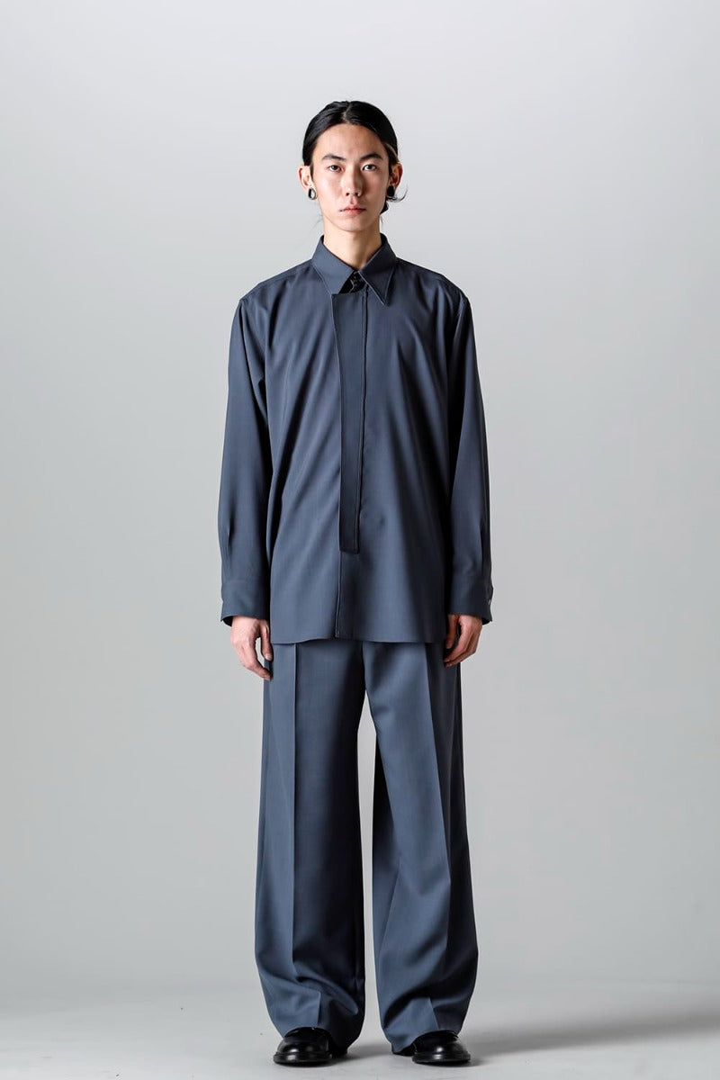 Ornamental Fly Front Shirt （polyester wool）