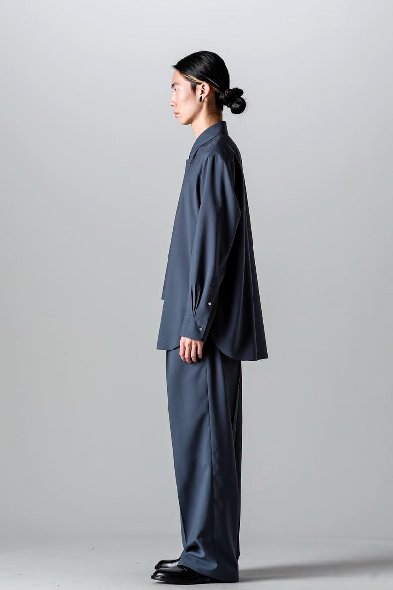 Ornamental Fly Front Shirt （polyester wool）