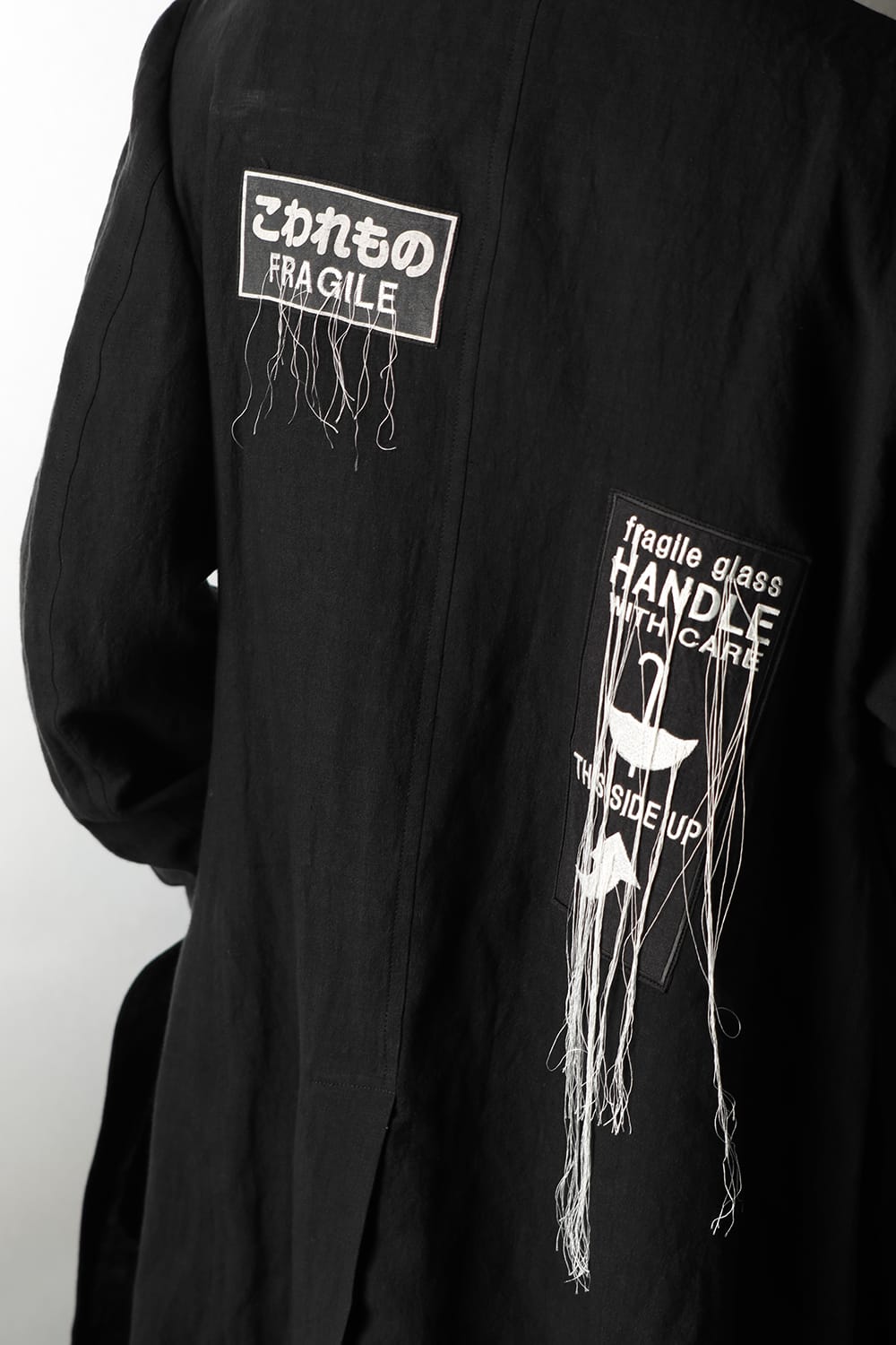 Linen jacket with Double emblem