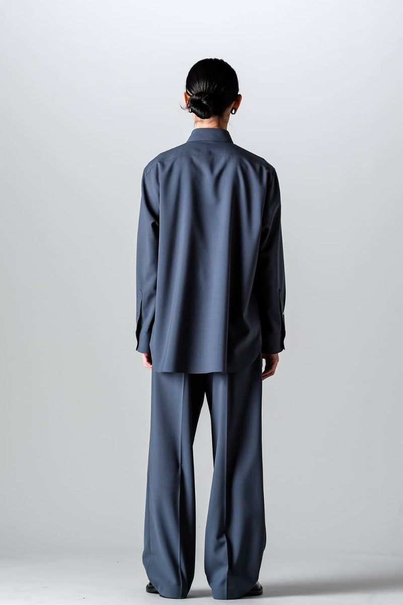 Ornamental Fly Front Shirt （polyester wool）