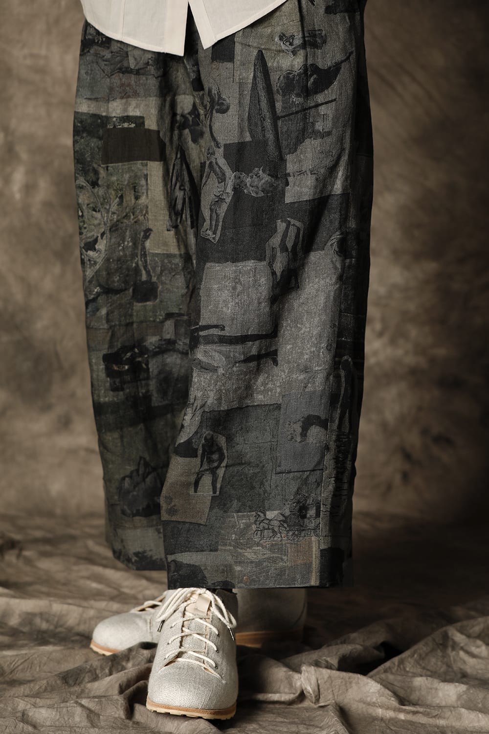 プリーツ ワイド クロップドパンツ