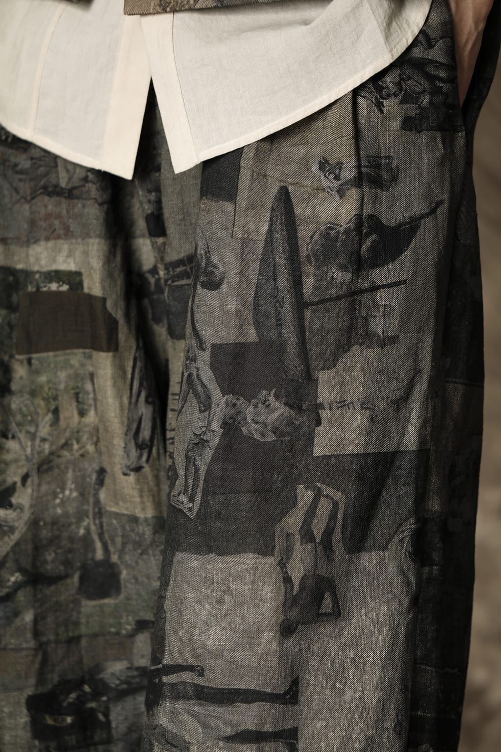 プリーツ ワイド クロップドパンツ