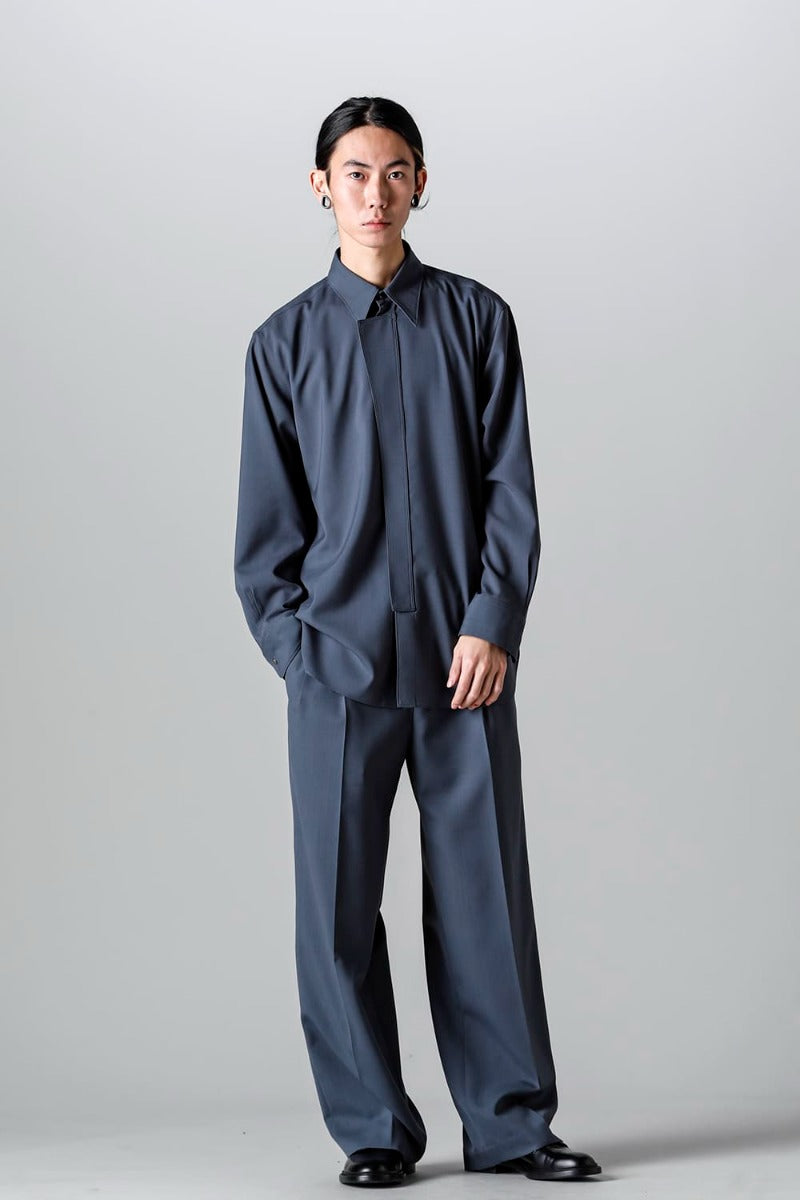 Ornamental Fly Front Shirt （polyester wool）